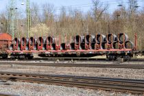 31 80 3911 688-0 D-DB - Flachwagen 3911 RS-y der Derutschen Bahn mit Draht-Coils am Bahnhof Köln Gremberg / © ummet-eck.de / christian schön