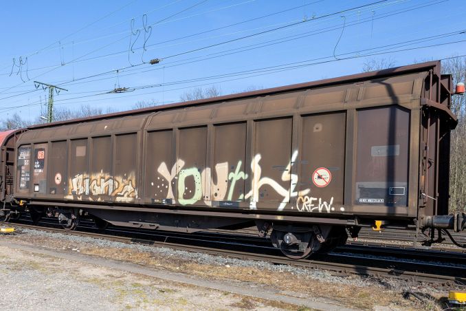 Stückgutwagen Hbbillns der Deutschen Bahn im März 2022 in Köln Gremberg / © ummet-eck.de / christian schön Stückgutwagen Hbbillns der Deutschen Bahn im März 2022 in Köln Gremberg / © ummet-eck.de / christian schön