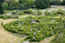 Der Heckengarten wächst zur Zeit, wird aber voll ausgewachsen zu einem kleinen Irrgarten. Das Ziel ist ein kleiner Aussichtsturm in der Mitte. • © ummeteck.de - Silke Schön