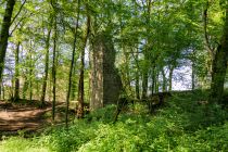 Es gibt einen kleinen Parkplatz in Scheel, von dort geht der Weg ein Stück bergauf und rechts weiter. Du brauchst dafür ungefähr 15 Minuten.
Tipp: Die Zwergenhöhle sowie die Burg Eibach liegen nicht weit entfernt. • © ummeteck.de - Silke Schön