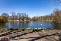 Zwei Seen liegen im Fredenbaumpark. Der größere, östlich gelegene See bietet von März bis Oktober einen Bootsverleih.  • © ummet-eck.de - Silke Schön