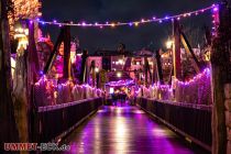 Abendstimmung im Phantasialand. Zu dieser Zeit ist Achterbahn fahren besonders aufregend. • © ummeteck.de - Silke Schön