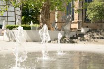 Der Friedensreiterbrunnen in der Lengericher Altstadt. • © Münsterland e.V./ Marie Sophie Adorf