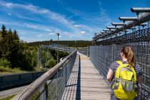 Bei herrlichem Wetter auf der Panorama Erlebnis Brücke in Winterberg. • © ummet-eck.de / christian schön