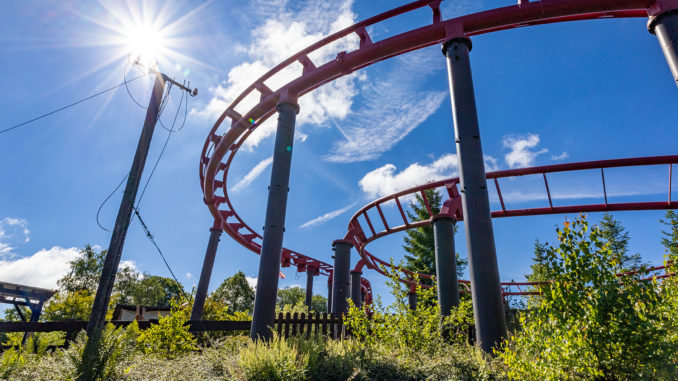 Das Fort Fun Abenteuerland findest Du in Bestwig. Im Bild die Achterbahn Devils Mine. // Foto: ummet-eck.de - Christian Schön