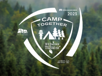 Gemeinsam aktiv für den Wald werden können Jugendliche bei dem neuen Jugendcamp „CampTogether“. Thema ist die Beziehung von Wald und Mensch. // Grafik: Märkischer Kreis / Landkreis Elbe-Elster / Kreis Ratibor