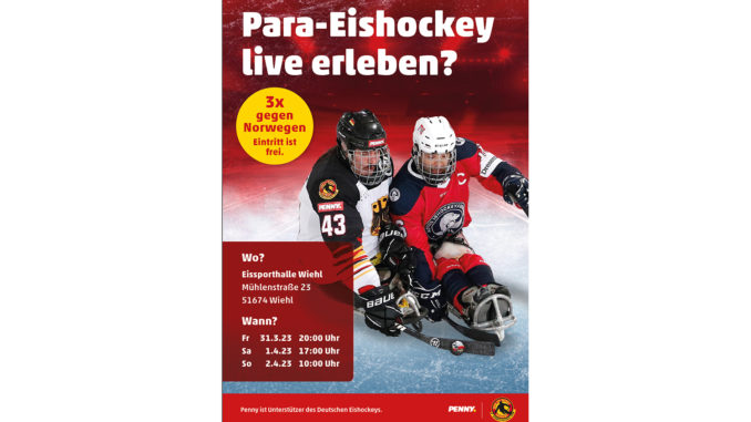 Das Plakat der Wettkämpfe im Para Eishockey in Wiehl.